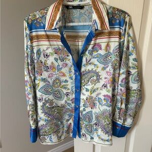 Zara Multicolor Floral Paisley Shirt